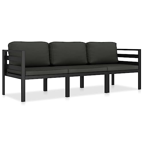 CINDERFUL Gartenmöbel Set 3-TLG. Garten-Lounge-Set mit Kissen Aluminium Anthrazit CINDERFUL Gartenmöbel Set 3-TLG. Garten-Lounge-Set mit Kissen Aluminium Anthrazit von CINDERFUL