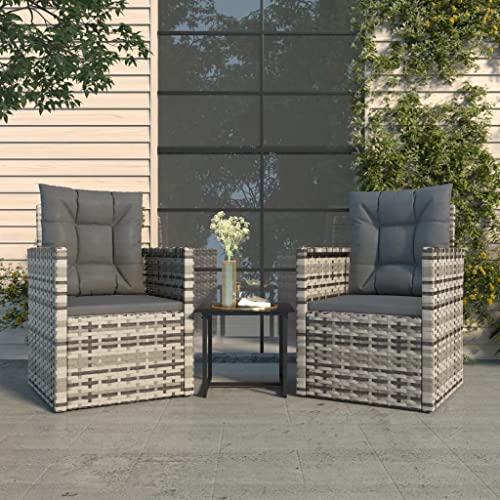 CINDERFUL Gartenmöbel Set 3-TLG. Garten-Lounge-Set mit Kissen Poly Rattan Grau CINDERFUL Gartenmöbel Set 3-TLG. Garten-Lounge-Set mit Kissen Poly Rattan Grau von CINDERFUL