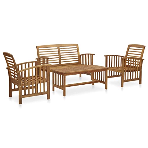 CINDERFUL Gartenmöbel Set 4-TLG. Garten-Lounge-Set Massivholz Akazie von CINDERFUL
