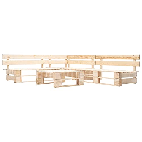 CINDERFUL Gartenmöbel Set 4-TLG. Paletten-Lounge-Set Holz Natur von CINDERFUL