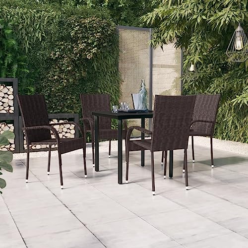 CINDERFUL Gartenmöbel Set 5-TLG. Garten-Essgruppe Braun und Schwarz von CINDERFUL