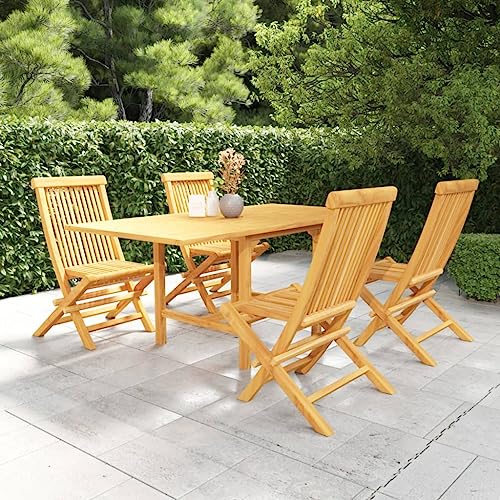 CINDERFUL Gartenmöbel Set 5-TLG. Garten-Essgruppe Massivholz Teak von CINDERFUL