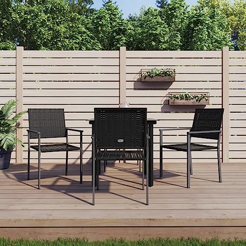 CINDERFUL Gartenmöbel Set 5-TLG. Garten-Essgruppe Poly Rattan und Stahl von CINDERFUL