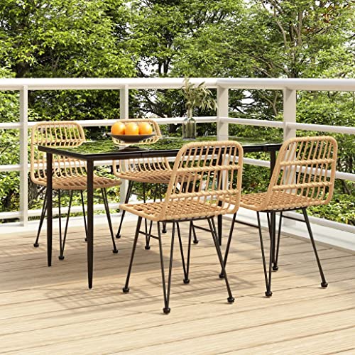 CINDERFUL Gartenmöbel Set 5-TLG. Garten-Essgruppe Poly Rattan von CINDERFUL