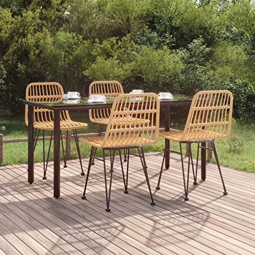 CINDERFUL Gartenmöbel Set 5-TLG. Garten-Essgruppe Poly Rattan von CINDERFUL