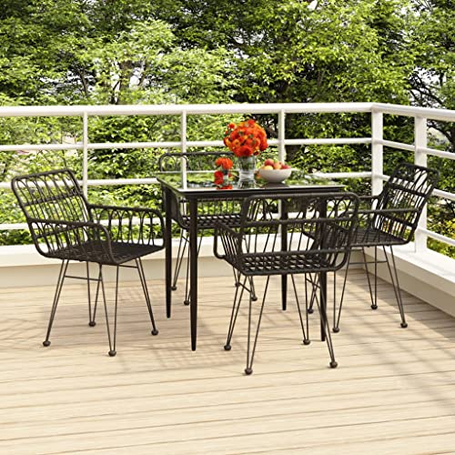 CINDERFUL Gartenmöbel Set 5-TLG. Garten-Essgruppe Schwarz Poly Rattan CINDERFUL Gartenmöbel Set 5-TLG. Garten-Essgruppe Schwarz Poly Rattan von CINDERFUL