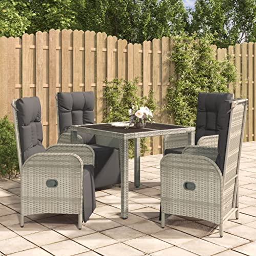 CINDERFUL Gartenmöbel Set 5-TLG. Garten-Essgruppe mit Kissen Grau Poly Rattan CINDERFUL Gartenmöbel Set 5-TLG. Garten-Essgruppe mit Kissen Grau Poly Rattan von CINDERFUL