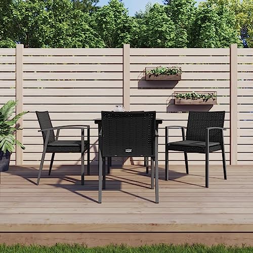 CINDERFUL Gartenmöbel Set 5-TLG. Garten-Essgruppe mit Kissen Poly Rattan und Stahl von CINDERFUL