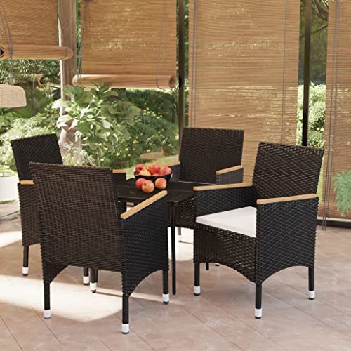 CINDERFUL Gartenmöbel Set 5-TLG. Garten-Essgruppe mit Kissen Schwarz CINDERFUL Gartenmöbel Set 5-TLG. Garten-Essgruppe mit Kissen Schwarz von CINDERFUL
