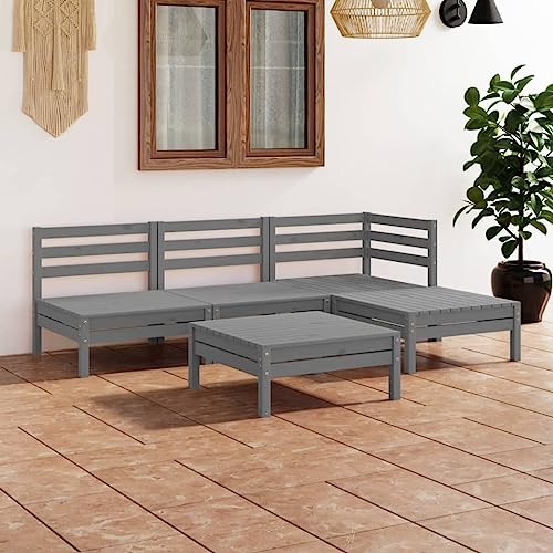 CINDERFUL Gartenmöbel Set 5-TLG. Garten-Lounge-Set Massivholz Kiefer Grau CINDERFUL Gartenmöbel Set 5-TLG. Garten-Lounge-Set Massivholz Kiefer Grau von CINDERFUL