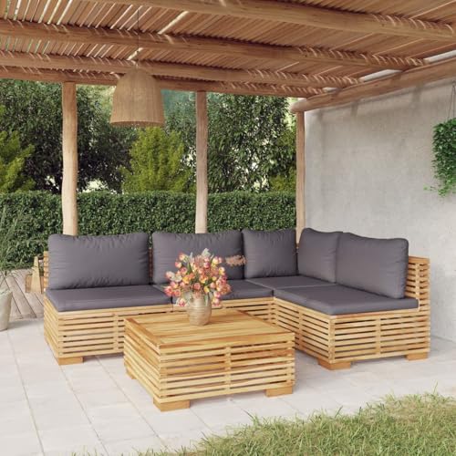 CINDERFUL Gartenmöbel Set 5-TLG. Garten-Lounge-Set mit Kissen Massivholz Teak CINDERFUL Gartenmöbel Set 5-TLG. Garten-Lounge-Set mit Kissen Massivholz Teak von CINDERFUL