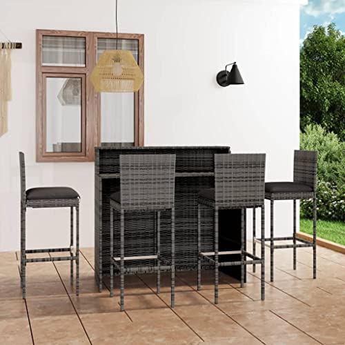 CINDERFUL Gartenmöbel Set 5-TLG. Gartenbar-Set mit Kissen Grau CINDERFUL Gartenmöbel Set 5-TLG. Gartenbar-Set mit Kissen Grau von CINDERFUL