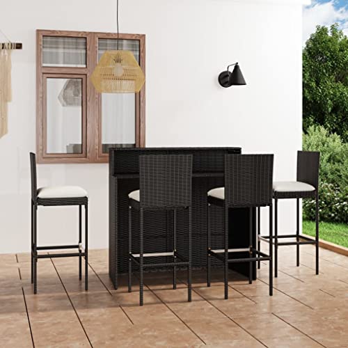 CINDERFUL Gartenmöbel Set 5-TLG. Gartenbar-Set mit Kissen Schwarz CINDERFUL Gartenmöbel Set 5-TLG. Gartenbar-Set mit Kissen Schwarz von CINDERFUL