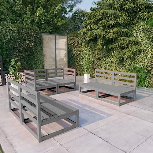 CINDERFUL Gartenmöbel Set 6-TLG. Garten-Lounge-Set Grau Massivholz Kiefer CINDERFUL Gartenmöbel Set 6-TLG. Garten-Lounge-Set Grau Massivholz Kiefer von CINDERFUL