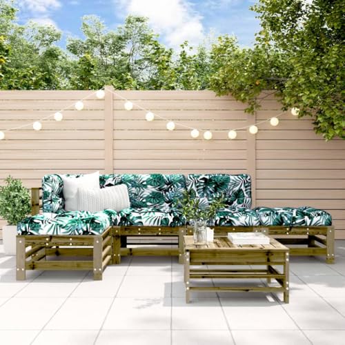 CINDERFUL Gartenmöbel Set 6-TLG. Garten-Lounge-Set Imprägniertes Kiefernholz von CINDERFUL