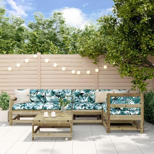 CINDERFUL Gartenmöbel Set 6-TLG. Garten-Lounge-Set Imprägniertes Kiefernholz von CINDERFUL