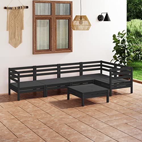 CINDERFUL Gartenmöbel Set 6-TLG. Garten-Lounge-Set Massivholz Kiefer Schwarz CINDERFUL Gartenmöbel Set 6-TLG. Garten-Lounge-Set Massivholz Kiefer Schwarz von CINDERFUL