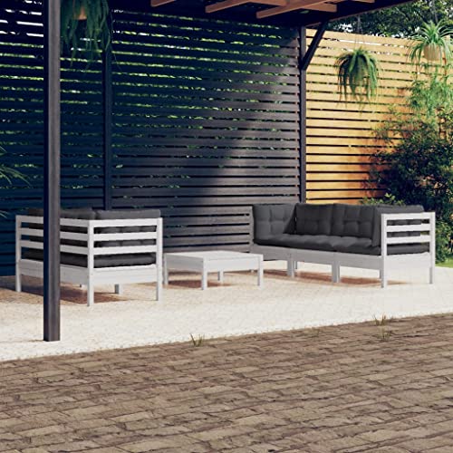 CINDERFUL Gartenmöbel Set 6-TLG. Garten-Lounge-Set mit Anthrazit Kissen Kiefernholz CINDERFUL Gartenmöbel Set 6-TLG. Garten-Lounge-Set mit Anthrazit Kissen Kiefernholz von CINDERFUL