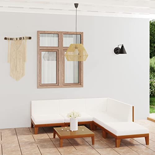 CINDERFUL Gartenmöbel Set 6-TLG. Garten-Lounge-Set mit Kissen Massivholz Akazie von CINDERFUL