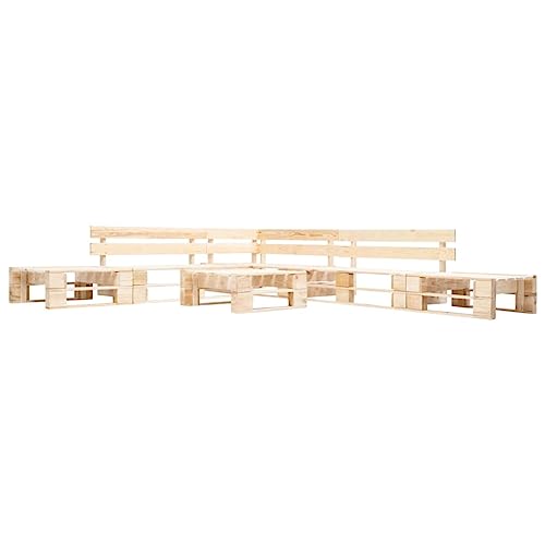CINDERFUL Gartenmöbel Set 6-TLG. Paletten-Lounge-Set Holz Natur von CINDERFUL