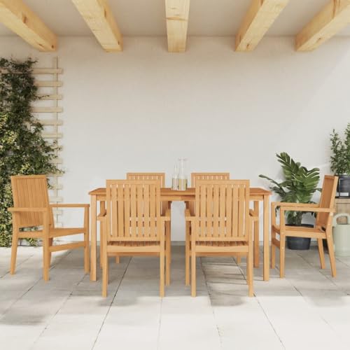 CINDERFUL Gartenmöbel Set 7-TLG. Garten-Essgruppe Massivholz Teak von CINDERFUL