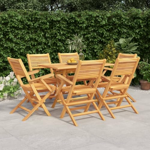 CINDERFUL Gartenmöbel Set 7-TLG. Garten-Essgruppe Massivholz Teak von CINDERFUL