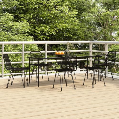 CINDERFUL Gartenmöbel Set 7-TLG. Garten-Essgruppe Schwarz Poly Rattan CINDERFUL Gartenmöbel Set 7-TLG. Garten-Essgruppe Schwarz Poly Rattan von CINDERFUL