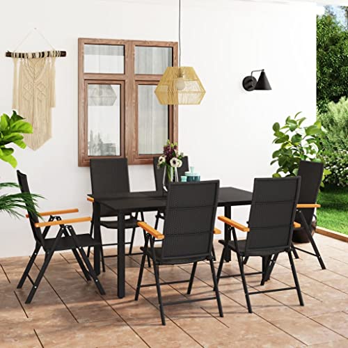 CINDERFUL Gartenmöbel Set 7-TLG. Garten-Essgruppe Schwarz und Braun CINDERFUL Gartenmöbel Set 7-TLG. Garten-Essgruppe Schwarz und Braun von CINDERFUL