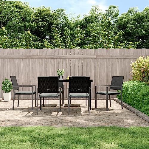 CINDERFUL Gartenmöbel Set 7-TLG. Garten-Essgruppe mit Kissen Poly Rattan und Stahl CINDERFUL Gartenmöbel Set 7-TLG. Garten-Essgruppe mit Kissen Poly Rattan und Stahl von CINDERFUL