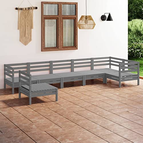 CINDERFUL Gartenmöbel Set 7-TLG. Garten-Lounge-Set Massivholz Kiefer Grau CINDERFUL Gartenmöbel Set 7-TLG. Garten-Lounge-Set Massivholz Kiefer Grau von CINDERFUL