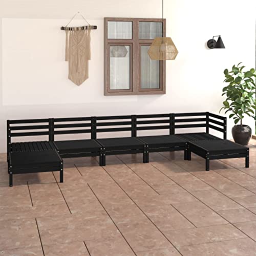 CINDERFUL Gartenmöbel Set 7-TLG. Garten-Lounge-Set Schwarz Massivholz Kiefer CINDERFUL Gartenmöbel Set 7-TLG. Garten-Lounge-Set Schwarz Massivholz Kiefer von CINDERFUL