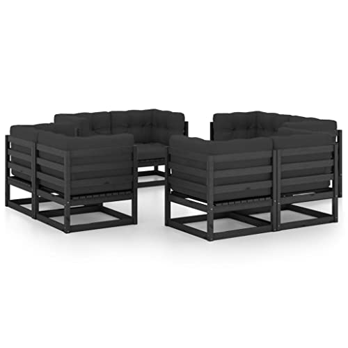 CINDERFUL Gartenmöbel Set 8-TLG. Garten-Lounge-Set mit Kissen Kiefer Massivholz von CINDERFUL