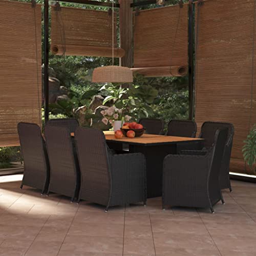 CINDERFUL Gartenmöbel Set 9-TLG. Garten-Essgruppe Poly Rattan Schwarz CINDERFUL Gartenmöbel Set 9-TLG. Garten-Essgruppe Poly Rattan Schwarz von CINDERFUL