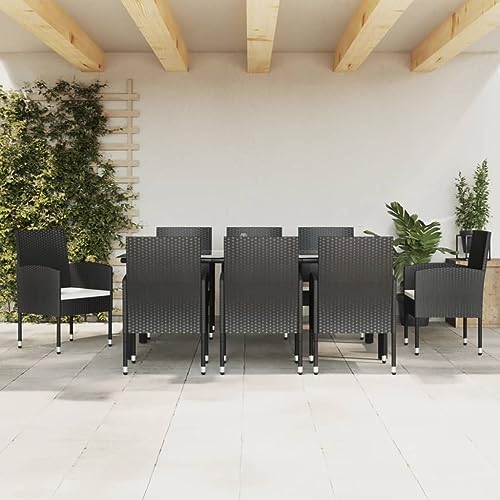CINDERFUL Gartenmöbel Set 9-TLG. Garten-Essgruppe Schwarz Poly Rattan und Stahl CINDERFUL Gartenmöbel Set 9-TLG. Garten-Essgruppe Schwarz Poly Rattan und Stahl von CINDERFUL