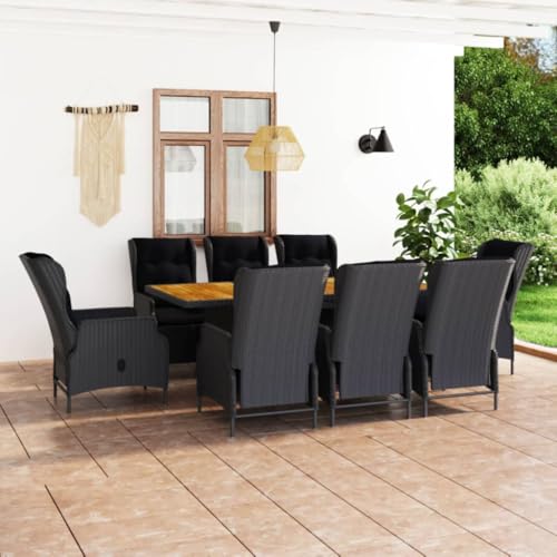 CINDERFUL Gartenmöbel Set 9-TLG. Garten-Essgruppe mit Auflagen Poly Rattan Dunkelgrau CINDERFUL Gartenmöbel Set 9-TLG. Garten-Essgruppe mit Auflagen Poly Rattan Dunkelgrau von CINDERFUL