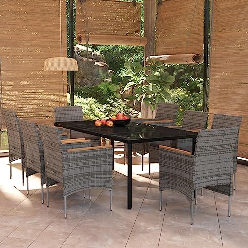 CINDERFUL Gartenmöbel Set 9-TLG. Garten-Essgruppe mit Kissen Grau und Schwarz CINDERFUL Gartenmöbel Set 9-TLG. Garten-Essgruppe mit Kissen Grau und Schwarz von CINDERFUL