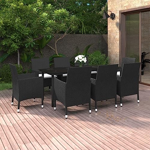 CINDERFUL Gartenmöbel Set 9-TLG. Garten-Essgruppe mit Kissen Poly Rattan und Glas CINDERFUL Gartenmöbel Set 9-TLG. Garten-Essgruppe mit Kissen Poly Rattan und Glas von CINDERFUL