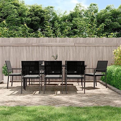 CINDERFUL Gartenmöbel Set 9-TLG. Garten-Essgruppe mit Kissen Poly Rattan und Stahl CINDERFUL Gartenmöbel Set 9-TLG. Garten-Essgruppe mit Kissen Poly Rattan und Stahl von CINDERFUL