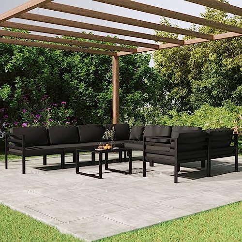 CINDERFUL Gartenmöbel Set 9-TLG. Garten-Lounge-Set mit Kissen Aluminium Anthrazit CINDERFUL Gartenmöbel Set 9-TLG. Garten-Lounge-Set mit Kissen Aluminium Anthrazit von CINDERFUL