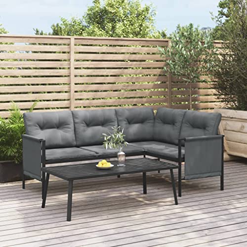 CINDERFUL Gartenmöbel Set Garten Couchtisch Anthrazit 110x55x35cm Stahl CINDERFUL Gartenmöbel Set Garten Couchtisch Anthrazit 110x55x35cm Stahl von CINDERFUL