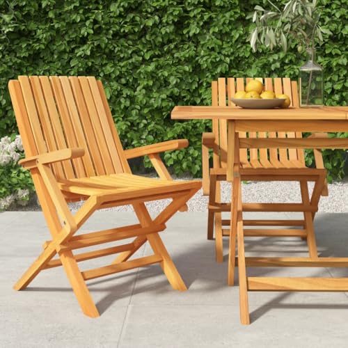 CINDERFUL Gartenstühle 2 STK. Klappbar 61x67x90 cm Massivholz Teak Gartenmöbel Gartenstühle von CINDERFUL