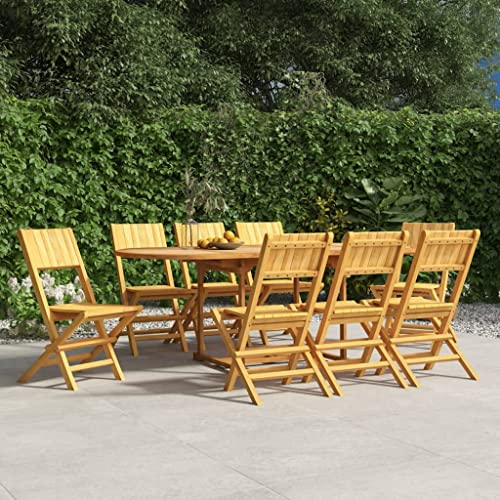 CINDERFUL Gartenstühle 8 STK. Klappbar 47x61x90 cm Massivholz Teak Gartenmöbel Gartenstühle von CINDERFUL