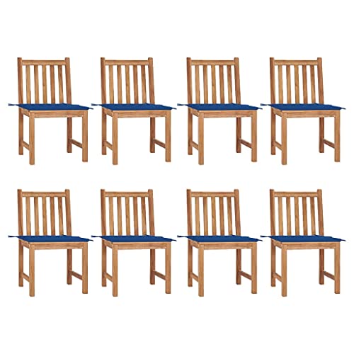 CINDERFUL Gartenstühle 8 STK. mit Kissen Massivholz Teak Gartenmöbel Gartenstühle von CINDERFUL