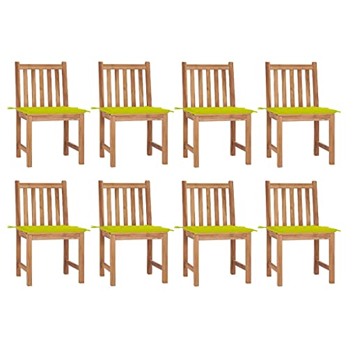CINDERFUL Gartenstühle 8 STK. mit Kissen Massivholz Teak Gartenmöbel Gartenstühle von CINDERFUL