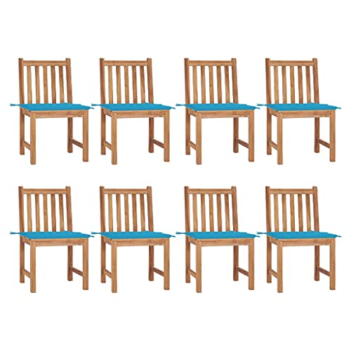 CINDERFUL Gartenstühle 8 STK. mit Kissen Massivholz Teak Gartenmöbel Gartenstühle von CINDERFUL