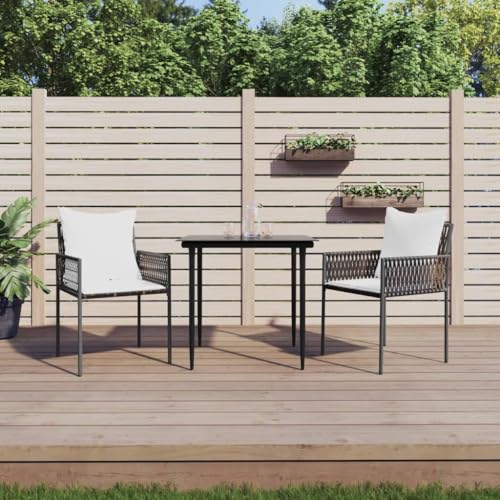 CINDERFUL Gartenstühle mit Kissen 2 STK. Braun 54x61x83 cm Poly Rattan Gartenmöbel Gartenstühle von CINDERFUL