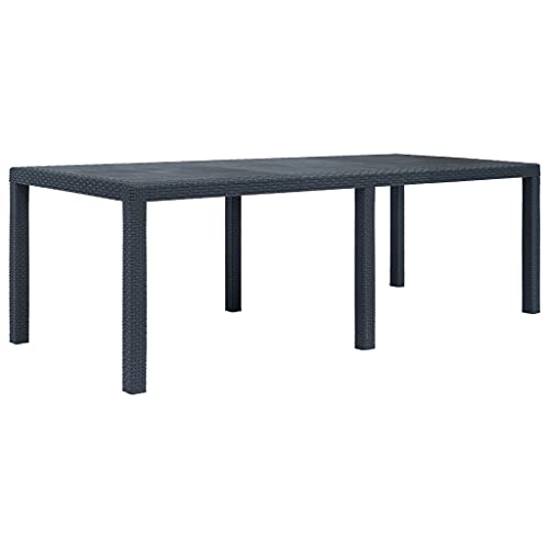 CINDERFUL Gartentisch Anthrazit 220 x 90 x 72 cm Kunststoff Rattan-Optik Gartenmöbel CINDERFUL Gartentisch Anthrazit 220 x 90 x 72 cm Kunststoff Rattan-Optik Gartenmöbel von CINDERFUL