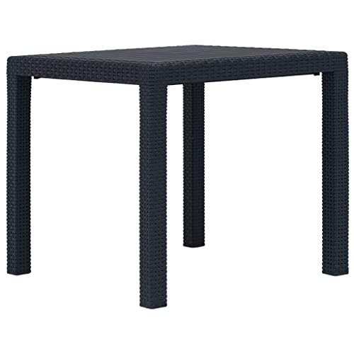 CINDERFUL Gartentisch Anthrazit 79 x 79 x 72 cm Kunststoff Rattan-Optik Gartenmöbel von CINDERFUL