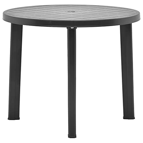 CINDERFUL Gartentisch Anthrazit 89 cm Kunststoff Gartenmöbel von CINDERFUL