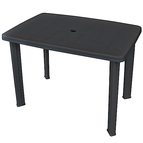 CINDERFUL Gartentisch Anthrazitgrau 101 x 68 x 72 cm Kunststoff Gartenmöbel CINDERFUL Gartentisch Anthrazitgrau 101 x 68 x 72 cm Kunststoff Gartenmöbel von CINDERFUL